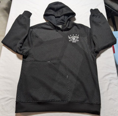 HEADRUSH DEATH B4 DEFEAT FEAR NONE Men XL Black Geo Hoodie EUC