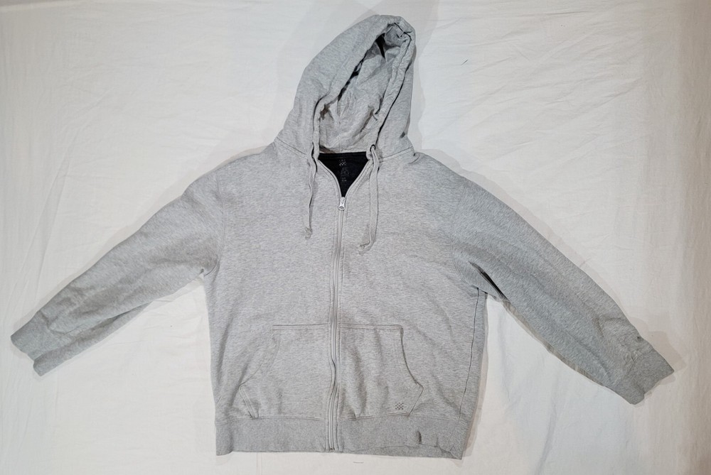 Pure NRG Athletics Hoodie Men’s Large Heather Gary Fleece Lined Ribbed Full Zip