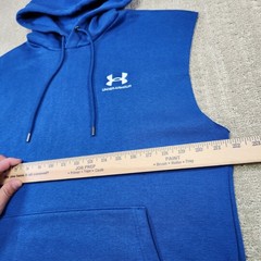 Under Armour Sleeveless Hoodie Men Medium Blue UA Icon Fleece Cotton Blend NEW