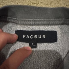 PacSun Men’s Gray Fleece Crewneck Pullover Sweatshirt Embroidered LA CA S