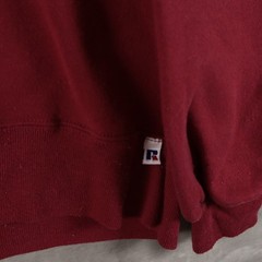 Vintage Russell Athletic Sweatshirt Boxy Burgundy Mock Neck Mens L Made in USA