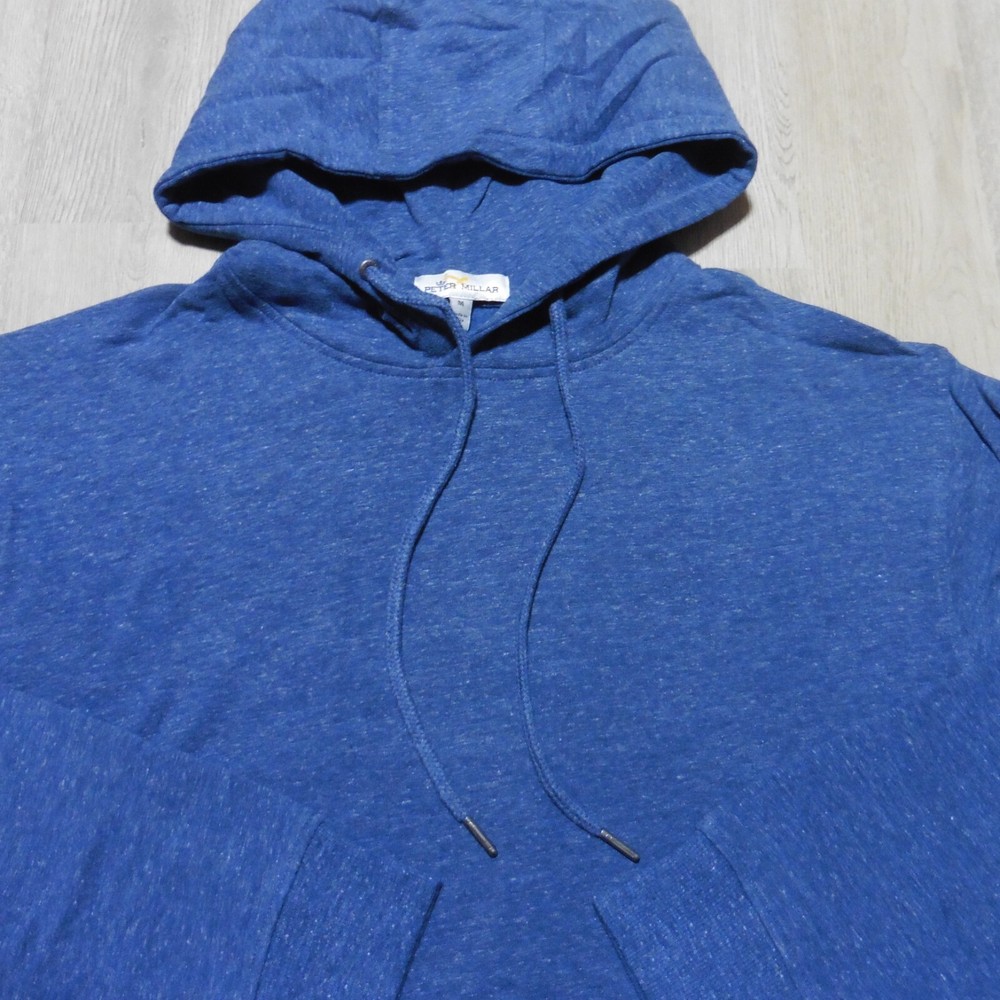 PETER MILLAR Mens M MEDIUM HOODIE LAVA WASH RAVINE BLUE PULLOVER SWEATSHIRT