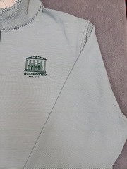 Peter Millar Men’s M GREEN White Pinstripe 1/4 Zip L/S NEW 3RD PTY WESTMINSTER