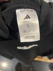 adidas Teens L Black Pullover Hoodie Cotton Blend Fleece Logo Pockets