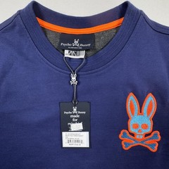 Psycho Bunny Sweatshirt Mens XXS Blue Crewneck Vail Bunny Logo Embroidered New