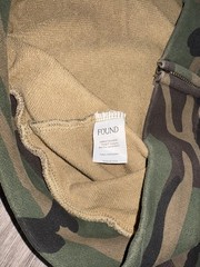 FOUND Washed Camouflage Zip Hoodie Woodland Camo Mens (L) Streetwear Designer