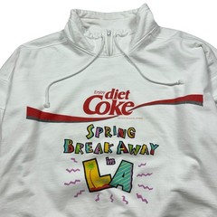 RARE VTG 80s 90s DIET COKE SPRING BREAK IN LA ZIP PULLOVER SWEATSHIRT OSFA XL