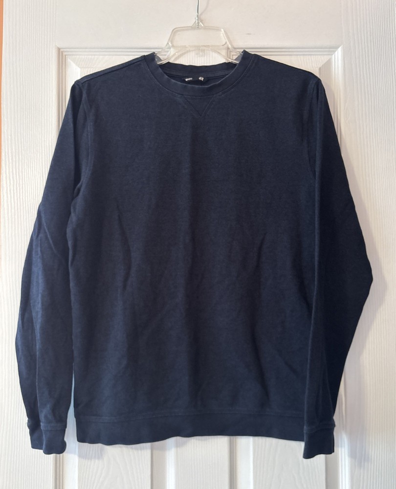 Basic H&M Men’s Navy Blue Knit Crew Neck Pullover Sweatshirt Long Sleeve Medium