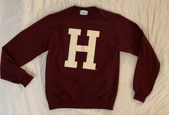 RARE Champion Harvard Big “H” Felt Letter Sweatshirt SMALL Long Sleeve Crew Neck