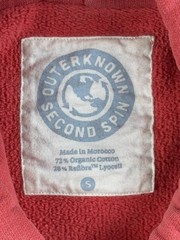 Outerknown Second Spin Hoodie Womens S Coral Pink Organic Cotton Sweatshirt