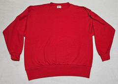 VTG 80s 90s Sunbelt Sportswear Blank Crewneck Sweatshirt Red One Size Made USA