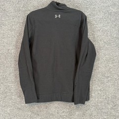 Under Armour Sweatshirt Mens Medium Black ColdGear Waffle Knit Fleece 1/4 Zip