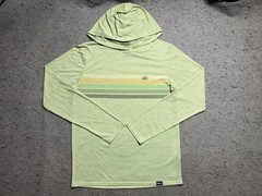 Patagonia Capilene Cool Daily Hoodie Mens XS Green Striped Lightweight Jersey