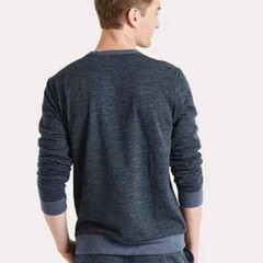 Faherty Blue Long Sleeve Dual Knit Crew Neck Sweatshirt Pullover Small Designer
