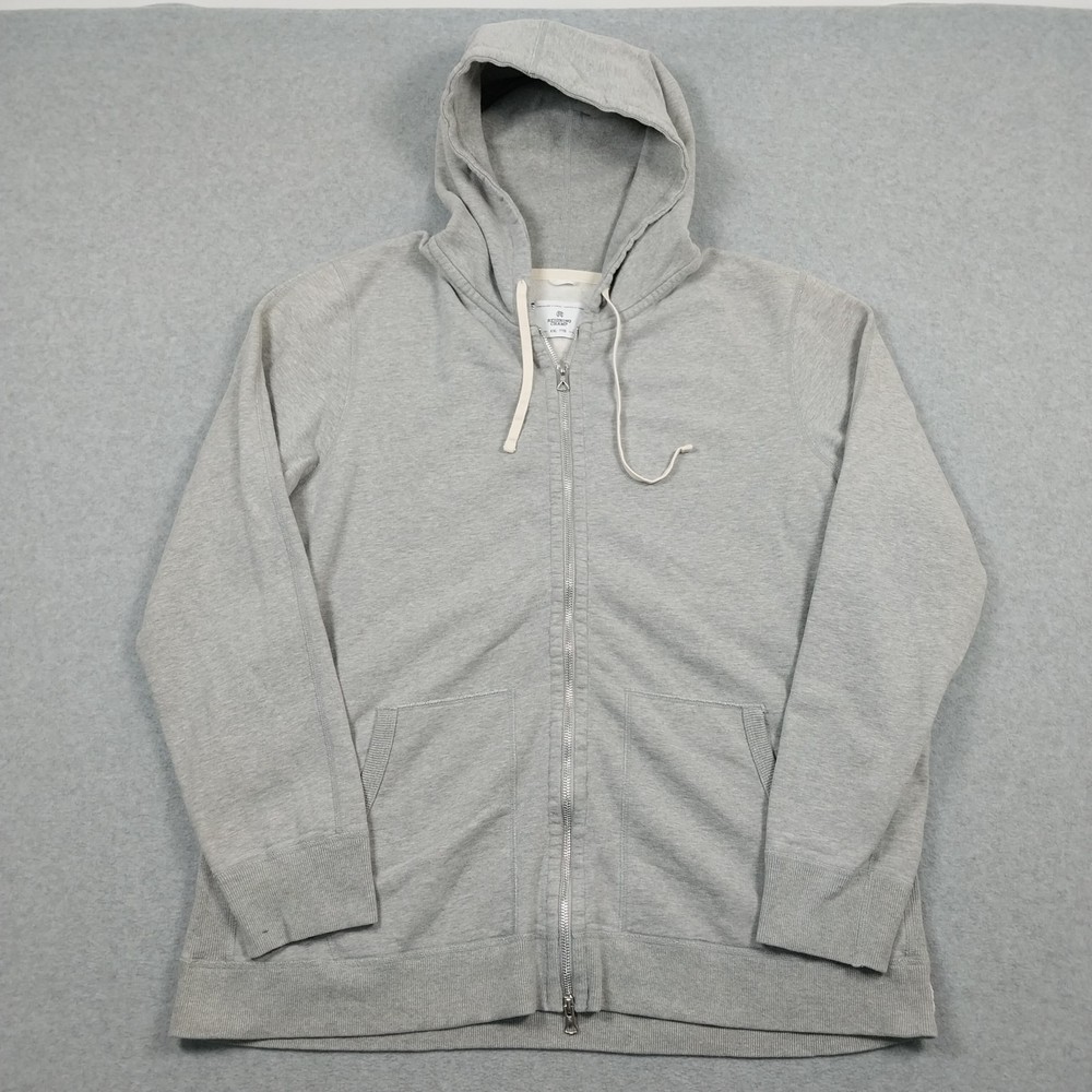Reigning Champ Hoodie Mens XXL Gray Full Zip Athleisure Mid Weight Sportswear