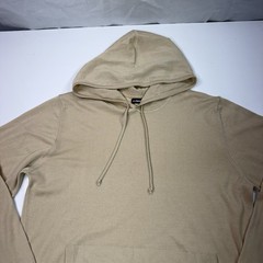 J Lindeberg Pullover Mens Large Khaki Beige 100% Wool Merino Hoodie Golf