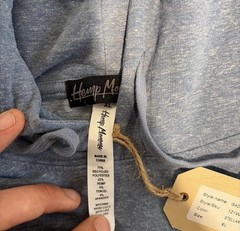 Hemp Mamma Isadora Men’s Hoodie XL Stellar Blue Heather Pullover Drawstring