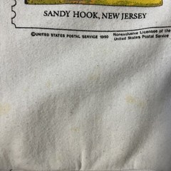 Vintage 1990 USPS Stamp Sweatshirt Sandy Hook Lighthouse New Jersey Medium