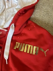 PUMA Men’s Full Zip Hoodie Large Red Long Sleeve Pockets