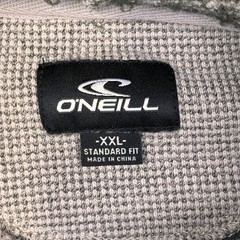 ONeill Mens XXL Waffle Knit Henley Hoodie Gray Thermal Pullover Standard Fit