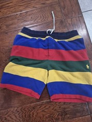 Men Polo Ralph Lauren Multicolor Striped Colorblock Fleece Shorts Sz M Preowned