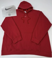Vintage Nike Center Swoosh Hoodie Sweatshirt Baggy Y2K Deep Red Men’s Size 2XL