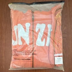 Gunzinii Denim Men Distressed Full Zip Hoodie Keep It Sturdy Orange XL Brand New