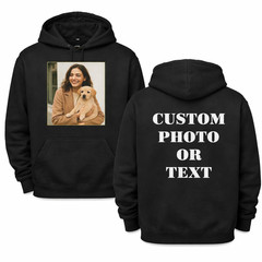 Custom Photo and Text Hoodie, Personalised Unisex , Your design or text Printed