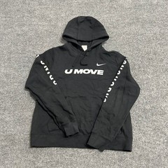 Nike Hoodie Mens Size M Black U Move Graphic Pullover Long Sleeve Athletic Sweat
