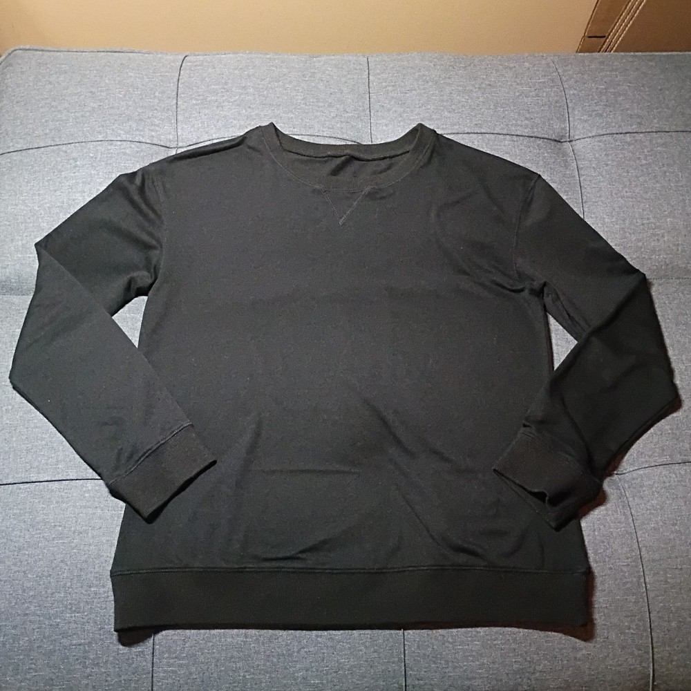 Solid Black Crew Neck Sweatshirt Size Large EUC Fast Shipping