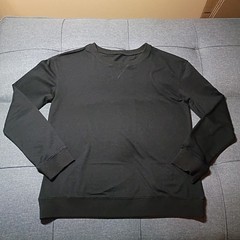 Solid Black Crew Neck Sweatshirt Size Large EUC Fast Shipping