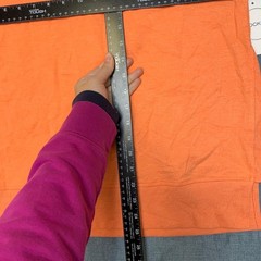 Jockey Sweatshirt Mens Medium Orange Rayon Stretch Side Slit Cozy Fleece Lined