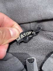 Kanye Yeezy Season 6 Full Zip Black Heavyweight Distressed Hoodie Jacket XL