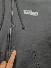Vintage Star Trek Deep Space Nine Hoodie Mens XL Black Full Zip 20th Anniversary