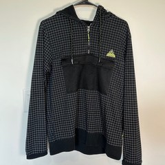 Triple Five Soul NYC Hoodie M Y2K Techwear Grid Quarter Zip Cyberpunk Futuristic