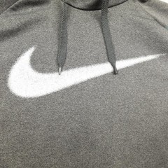 Nike Hoodie Mens Medium Gray Dri-FIT Pullover Swoosh Logo Athletic 922438-071