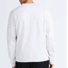 Free Assembly Light Gray Heather Fleece Crew Sweatshirt with Long Sleeves Sz. L