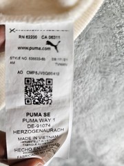 PUMA Logo Colorblock Pullover Fleece Hoodie w/ Pockets White Men Size S