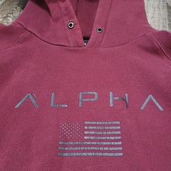 Alpha Hoodie Mens XXL Deep Red Pullover Sweatshirt Long Sleeve Hooded Activewear
