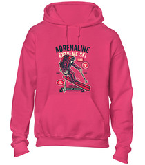 ADRENALINE EXTREME SKI HOODY HOODIE SKIING DESIGN COOL HOLIDAY CLOTHING GIFT TOP