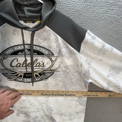 Cabelas Sweatshirt Adult Large White Gray Camouflage Hoodie True Timber Camo