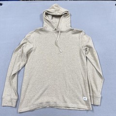 Katin Hoodie Mens Medium Beige Lightweight Knit Pullover Solid Logo All Season