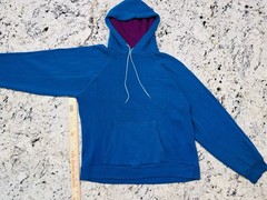 Vintage MacGregor Hoodie Mens Large Blue Purple Thermal Lined Sweatshirt 90s