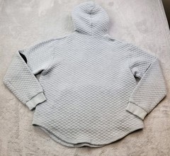 Barstool Sports Hoodie Mens Large Gray Quilted Pullover Pocket Elbow Patches