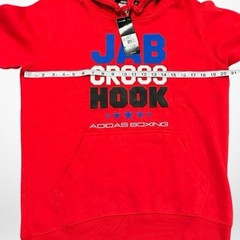 adidas Boxing Jab Cross Hook Red Hoodie Sweatshirt Men Size Small
