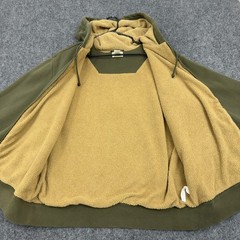 LL Bean Hoodie Mens Medium Green Cotton Polyester Sherpa Lined Full Zip Gorpcore