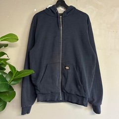 Vintage Dickies Faded Navy Thermal Lined Zip Up Hoodie Mens XL 2000s Workwear
