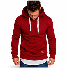 Men Hoodie Casual Hooded Solid Pocket Slim Fit Sweatshirts Pullover Sweater Tops