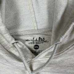 Salt life Hoodie Mens Small Gray Skull & Hooks Fishing Logo Drawstring *Flaw