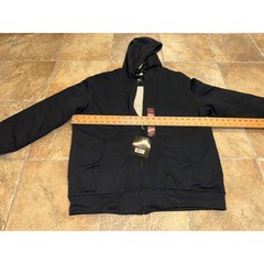 Berkley Jensen Mens Sherpa Lined Hoodie Full Zip Black Sweatshirt XL NWT 284926